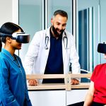 **

"A diverse group of occupational therapists in a modern rehabilitation center, fully clothed in professional attire, working with patients using various therapeutic techniques including VR headsets and robotic devices. The scene is bright and optimistic, showcasing technology enhancing patient recovery. Safe for work, appropriate content, professional setting, perfect anatomy, natural proportions, high quality, family-friendly."

**